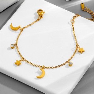 Star Moon Rhinestone <strong>Stainless</strong> <strong>Steel</strong> Bracelet Set Trendy Best Friend Sisters <strong>Jewelry</strong> Personalized Fashion Chain Link - Product Image 4