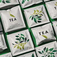 Sachets de thé sous vide en aluminium argenté personnalisés 3x4 5g, sachets de thé à fleurs, scellés à l'arrière, petits emballages de thé, sachets de thé plats