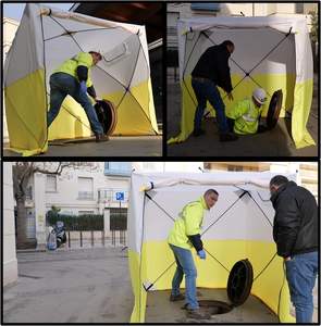 Tente de travail à usage intensif en <span class=keywords><strong>fibre</strong></span> <span class=keywords><strong>optique</strong></span>, portable à une couche, pour 1-2 personnes, 210D Oxford, étanche, pour l'extérieur - Product Image 3