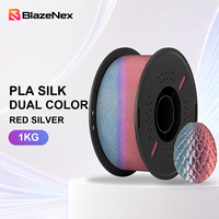 Filament PLA Pro bicolore soyeux BlazeNex 1KG Rouge à couleurs dépendantes de l'angle 1,75 mm pour imprimantes 3D FDM – Modélisme décoratif de haute qualité