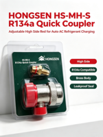 Raccord rapide HONGSEN HS-ML R134A réglable basse pression en laiton bleu pour climatisation automobile, connecteur de charge de réfrigérant, garantie 1 an