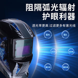 Casco de soldadura de oscurecimiento automático con energía solar de Source Factory, protección facial de visión completa, tipo 107, con dientes ondulados electrostáticos - Product Image 4