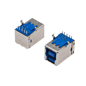 ขั้วต่อ USB 3.0 แบบ Type-B ตัวเมีย ทำจากทองเหลืองแท้ 90 องศา °   ดีไซน์มุมฉากพร้อมตัวเรือนสีน้ำเงินเพื่อการเชื่อมต่อเครื่องพิมพ์ที่เสถียร - Product Image 1