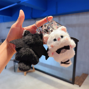 Llavero de Peluche con Muñeca de Gato <span class=keywords><strong>Géminis</strong></span> en Blanco y Negro, Estilo OOTD de HECION, Lindo y Animado - Product Image 3