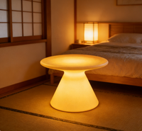 Table Basse Moderne COOLQING, Tabouret Cube avec Éclairage LED RGB à Changement de Couleur pour Cuisine, Salle à Manger, Bar - Résistant à l'Eau