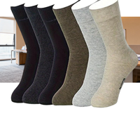 Chaussettes 98% coton, 6 paires avec sac à fermeture éclair en stock, chaussettes en coton pour modèle quatre saisons, chaussettes respirantes pour hommes, chaussettes de ville