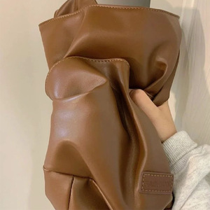 Women Bag Simple PU Leather Solid Shoulder Bag Fashion Large Capacity <b>Handbag</b> for School Work - Product Image 4