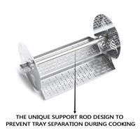 Grill rôtissoire rotatif pour barbecue, ensemble de plateaux en acier inoxydable avec trou hexagonal