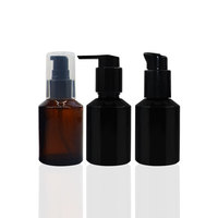 Bouteilles et bocal d'huile essentielle cosmétique noire de 100ml 30ml 60ml 200ml ensemble complet flacon compte-gouttes en verre avec vaporisateur et pipette