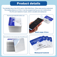 Carte intelligente RFID/NFC en acrylique personnalisée, étanche, avec code QR, programmable et réutilisable pour les avis sur les réseaux sociaux et les entreprises