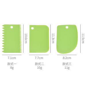 Ensemble de spatules à pâtisserie 3 pièces en plastique PP, coupe-pâte et crème, outils de pâtisserie ménagers, compatibles lave-vaisselle - Product Image 2