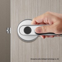 Serrure de porte intelligente WiFi en alliage d'aluminium, silencieuse, numérique, avec empreinte digitale, poignée en bois, option de stockage de données sur le cloud pour bureau, en alliage de zinc