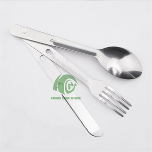 Trọng lượng nhẹ thép không gỉ thiết lập dao kéo cho sử dụng ngoài trời-bộ đồ ăn với trường hợp lý tưởng cho cắm trại du lịch và những buổi dã ngoại - Product Image 3