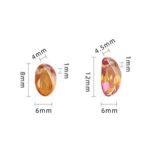 Cuentas de cristal de 6x8/6x12mm, surtido de colores, colgante en forma de semilla, pendiente de cristal, ornamento de navidad, regalos, joyería, costura - Product Image 2