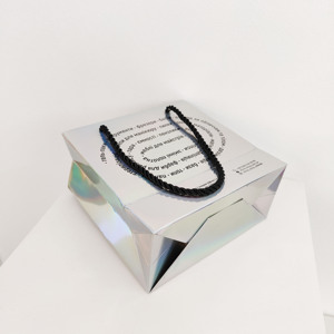 Bolsa de Papel con Logotipo Personalizado con Holograma Láser, Bolsa de Papel de Color Holográfico para Regalos de Joyería, Embalaje de Maquillaje, Bolsa de Papel para Cosméticos - Product Image 3