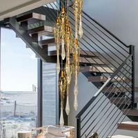 Grand lustre d'escalier, lustre en cristal, lustre de villa, lustre de salle à manger, lustre de luxe, lustre personnalisé