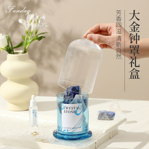 Fundag Crystal Stone Aromatherapy Diffuser Large Golden Bell Cover Gift Set Natural Fragrance Home Bedroom Use - Product Image 1
