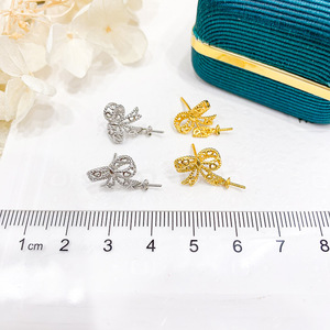 S925 <b>Silver</b> DIY <b>Pearl</b> Accessories 2021 New 7-11mm Round Beads Black and White Empty Stand <b>Earrings</b> - Product Image 3