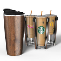 16Oz a 30OZ nuevo personalizado taza de café de acero inoxidable aislante puede enfriador termo diferentes marcas de café portavasos de plástico bajo MOQ