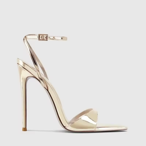 2026 Summer Women's Pu Leather Heeled Sandals Platform Ankle Strap Open <b>Toe</b> Stiletto Heeled Sandals Outdoor Party Dress shoes - Product Image 4