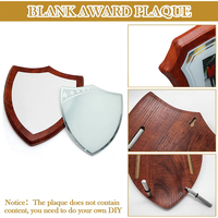 Htpmart 8*10 pouces Sublimation bouclier couleur noyer bricolage Plaque de récompense vierge avec bord biseauté trophée Plaques cadeaux avec verre