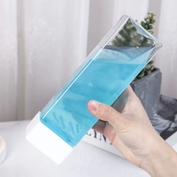 Bouteille en plastique carrée PET portable de 350 ml et 500 ml avec impression sérigraphique pour jus de fruits, champagne, soda et boissons énergisantes