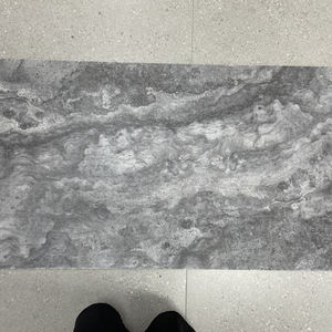 Tuile flexible de travertin de série de pierre de grotte imprimée en 3D par porcelaine douce grise moderne pour le système vert de matériaux de construction d'hôtel - Product Image 2