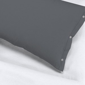 ชุดผ้าปูเตียงผ้าฝ้าย100% อิตาลีสีเทาเข้มมีปลอกหมอนและปลอกผ้านวม - Product Image 5