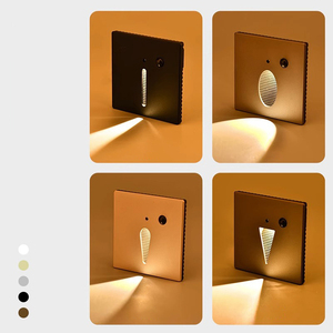 Lampes <span class=keywords><strong>LED</strong></span> extérieures en aluminium étanches, encastrées au mur, à détection de mouvement, lampes intelligentes pour marches d'escalier, couloir, lumière carrée 50000 - Product Image 4