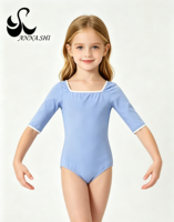 Vente en gros usine – Nouveaux costumes de danse rose vif et noir avec empiècements en tissu maillé à manches longues pour adultes (Jazz/Tap)