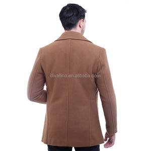 DIVALLINO 2025 New Arrivals <strong>Men's</strong> Thick Wool <strong>Peacoat</strong> with Sheep Fur Eco-Friendly &amp; Reversible Design-Cheap Wholesale Prices - Product Image 4