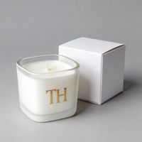 Pot à bougie vide personnalisé pour la fabrication de bougies, 5oz 8oz 10oz, mini pot carré unique en verre ambré de luxe irisé avec boîte