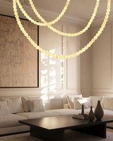 Lustre en boule d'albâtre de luxe, lampes suspendues, décoration de salle à manger, éclairage