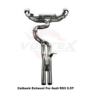 Sistema de escape Catback con válvulas de acero inoxidable Vortex Track-Ready para Audi RS3 2.5T 2016-2024, mejora de rendimiento - Product Image 3