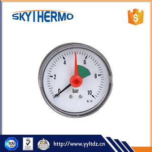 빨간색 포인터가 있는 플라스틱 압력계 부르동 튜브 공기압 게이지 0-10 바 마노미터 - Product Image 2