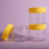 Nouveau luxe 250g vide emballage cosmétique conteneur crème pour le visage bouteille PET large bouche pot en plastique avec couvercles