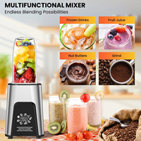 Mixeur personnel 800W pour smoothies, boissons glacées et glace pilée avec bouteille portable sans BPA - Utilisation hôtelière et extérieure