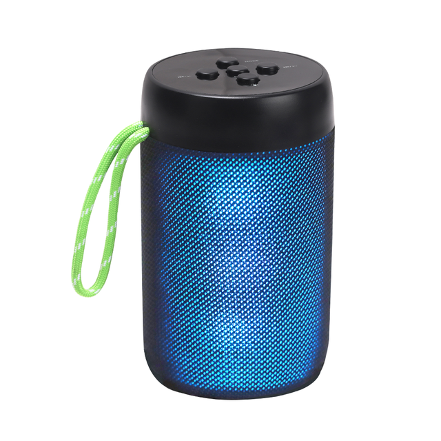 Wholesale Plastic Fabric BT Wireless Portable Speaker with RGB LED Battery USB for Home Party Outdoor Camping & Lanyard