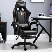 Chaise de jeu inclinable professionnelle en cuir PU, pivotante, avec appui-tête en acier inoxydable, repose-pieds, accoudoirs réglables et base en nylon