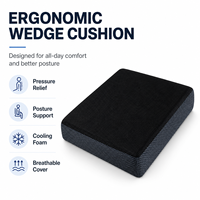 Coussin de siège en mousse à mémoire de forme tissée avec gel pour soulager la pression du coccyx, pour chaise de bureau - Anti-bactérien, amovible et lavable, 100% polyester