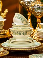 Vente en gros de services de table en céramique européenne de luxe, 48/70/112 pièces, vaisselle moderne en grès pour la cuisine