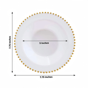 Platos de cena de plástico PS reutilizables de primera calidad XUELI con borde de cuentas de perlas y diseño de lámina dorada/plateada, <span class=keywords><strong>vajilla</strong></span> de fiesta elegante - Product Image 6