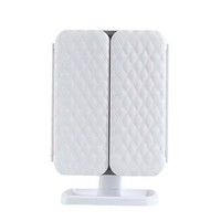 Miroir cosmétique LED à la mode, miroir de maquillage à 3 volets, miroir grossissant 2X3X avec lumières LED, batterie rechargeable