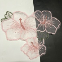 Emblem bordiran renda Organza bordir bunga daun LT2525A