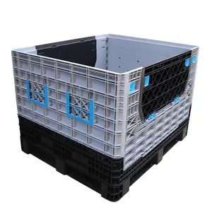 Fabrika toptan katlama meyve plastik palet kutusu özel katlanabilir büyük konteyner meyve katlanabilir plastik dökme konteyner