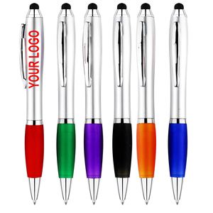 2-in-1 Stylus <b>Ballpoint</b> <b>Pen</b> with Rubber Grip, Custom Logo Printed Retractable <b>Pen</b> for Office, Business, Promotional Gift - Product Image 1