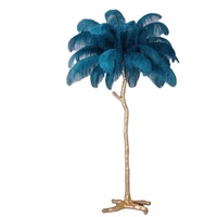 Lampe de sol créative en résine dorée en forme de plume, salon, hôtel, chambre à coucher, lampe de chevet, décoration de fête de mariage, éclairage LED