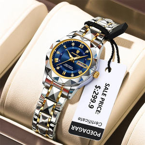 POEDAGAR 306 Dual <b>Calendar</b> Design Stainless Steel Watch Women Luxury Japan Quartz Watches Waterproof Fashion Ladies Wristwatches - Product Image 1
