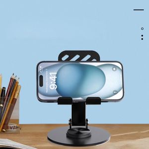 Anti-Slip 360 Rotating Portable Foldable <b>Desktop</b> <b>Stand</b> Universal Metal Mobile Holder for Phone - Product Image 2
