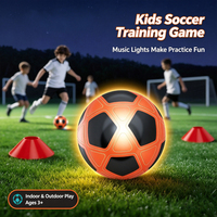 Ensemble de ballons de football en PU avec cônes d'entraînement à LED clignotants automatiques et pompe – Jeux parent-enfant en extérieur pour adolescents et enfants